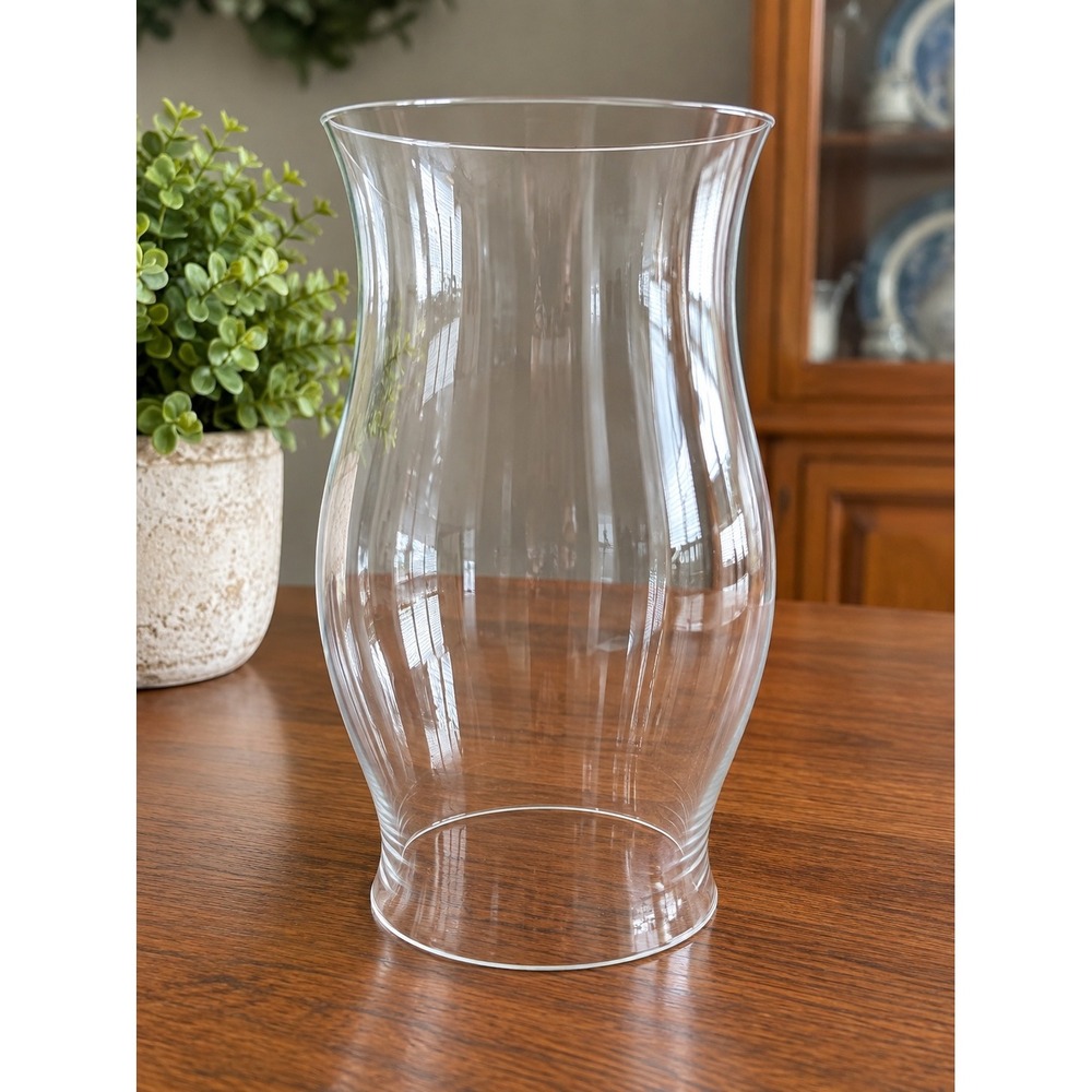 Clear Glass 7 in Hurricane Chimney Shade Flared Tulip Replacement 3.5 in fitter